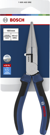 Tang hidung panjang Bosch 180 mm dengan gagang multi-komponen.